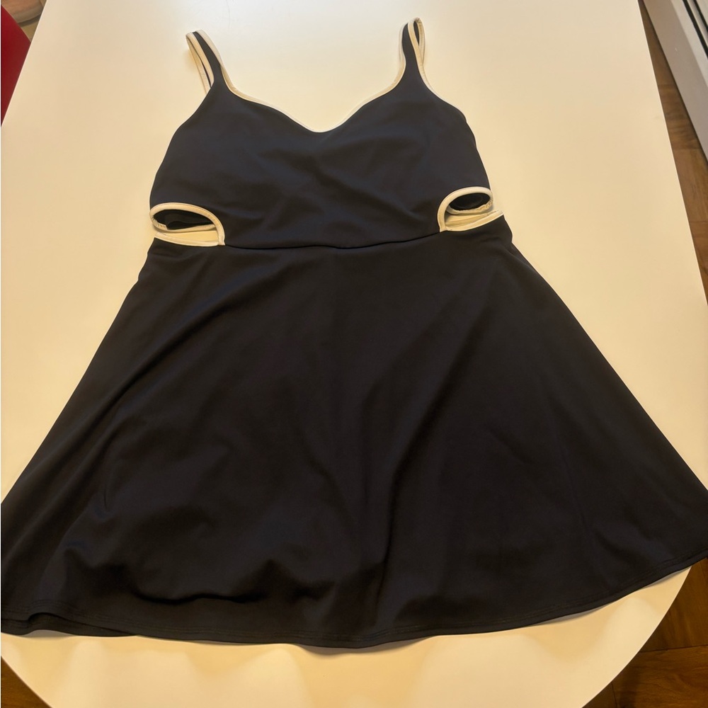 Old Navy Black Athletic Dress with White Trim Cutouts